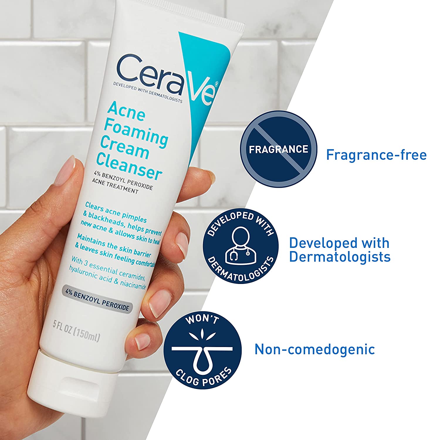 Cerave Acne Foaming Cream Cleanser 150ml Simply Glow