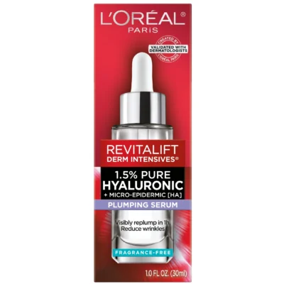LOreal Paris Revitalift Pure Hyaluronic Acid Serum - Hydrating and Anti-Aging Formula with Vitamin C - Plump and Radiant Skin - 30ml - CANADA