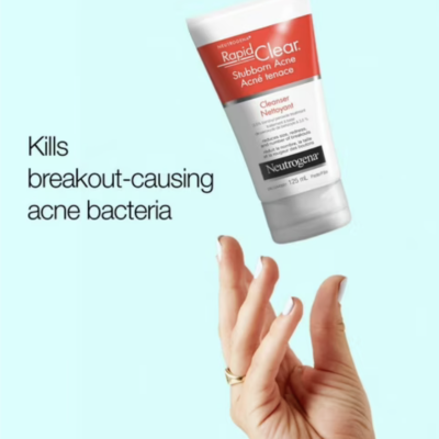 Neutrogena Rapid Clear Stubborn Acne Facial Cleanser, Benzoyl Peroxide Acne Treatment Face Wash, 125 mL - CANADA