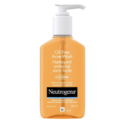 Neutrogena Oil-Free Acne Wash, Facial Cleanser with 2% Salicylic Acid Acne Treatment, Daily Oil-Free Acne Face Wash 125ML - CANADA