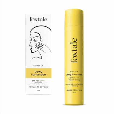 Foxtale Dewy Sunscreen SPF 70 PA++++ With Niacinamide + Provitamin B5 + Vitamin E