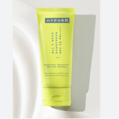 Hyphen All I Need Sunscreen SPF50 PA++++ | Brightens with Niacinamide, Kojic Acid, Vit C Rich Kakadu Plum | Lightweight Non-Greasy UVA/B Protection | Oily, Dry, All Skin Types | For Women & M