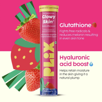 Plix Glutathione Skin Glow 45 Effervescent Tablet 500mg for Clear & Youthful Skin