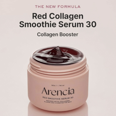 Arencia Overnight Red Smoothie Face Mask Serum, Glowing & Soothing with 30% red collagen, Niacinamide, Peptide, Vitamin E