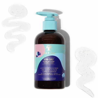 As I Am, Born Curly Aloe Shampoo & Wash for Babies and Children, Gentle No-tear Formula - 240 ml