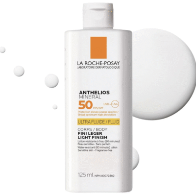 La Roche-Posay Mineral Sunscreen, Anthelios Tinted Mineral Face Ultra-Fluid SPF 50 Lotion & Mineral Body SPF 50 Lotion with UVA-UVB Sun Protection, Titanium Dioxide, Fragrance Free & Water Re