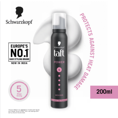 Schwarzkopf TAFT Power Hold 5 Hair Mousse To Controls Frizz, Lasts 24 Hours With No Stickiness