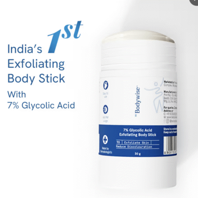 Be Bodywise 7% Glycolic Acid Stick Face & Body Exfoliation For Smooth, Clear & Even Skin (30g)