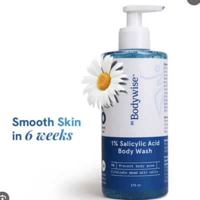 Be Bodywise 1% Salicylic Acid Body Wash, Treats Body Acne & Strawberry Skin - Exfoliating Shower Gel (375ml)