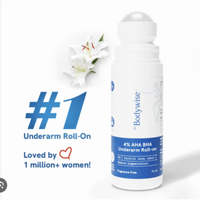Be Bodywise 4% AHA BHA Underarm Roll On Treats Pigmentation & Odour Lactic Acid & Salicylic Acid Flora