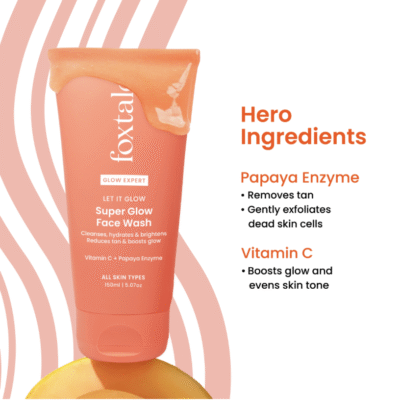 Foxtale Super Glow Face Wash Vitamin C + Papaya Enzyme (100ml)