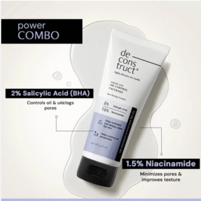 Deconstruct Salicylic Acid Oil Control Face Wash with Niacinamide | Facewash for Men & Women | 100ml