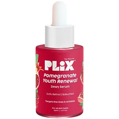 Plix The Plant Fix Pomegranate Youth Renewal Dewy Serum - 0.6% Retinol & 0.2% Bakuchi, 30 ml