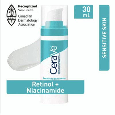 CeraVe Resurfacing Retinol Serum, Face Serum with Encapsulated Retinol and Ceramides for Post-Acne Marks, 30mL, A full-face lightweight serum