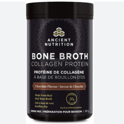 Ancient Nutrition Bone Broth Collagen Protein - Chocolate, Formulated by Dr. Josh Axe, Collagen Peptides, Supports Joints, Skin and Nails, Made Without Added Sugar, Gluten & Dairy- CANADA