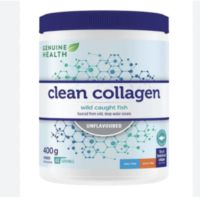 Genuine Health Marine Clean Collagen Powder, 21 servings, 210g tub, 10g collagen per serving, Natural joint, skin, hair, nail support, Unflavoured, Dairy & gluten-Free, Wild-caught, Non-GMO,