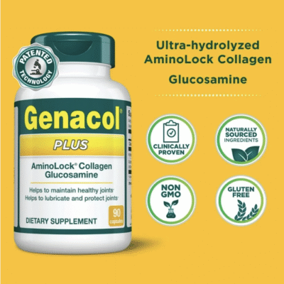 Genacol Plus - Glucosamine & Ultra-Hydrolyzed Collagen for Joint Mobility, 90 Capsules - CANADA