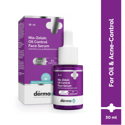 The Derma Co Nia-Zelaic Oil Control Face Serum with 10% Niacinamide & 5% Azelaic Acid | Reduces Acne Marks | Prevents New acne | Controls Oil Production | Kills 99% Of Acne Bacteria| | Face S