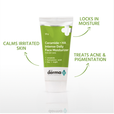 The Derma Co Ceramide + HA Intense Moisturizer Cream With Hyaluronic Acid | For Dry Skin | Repairs Dry & Dull Skin | Locks In Moisture | 50 g