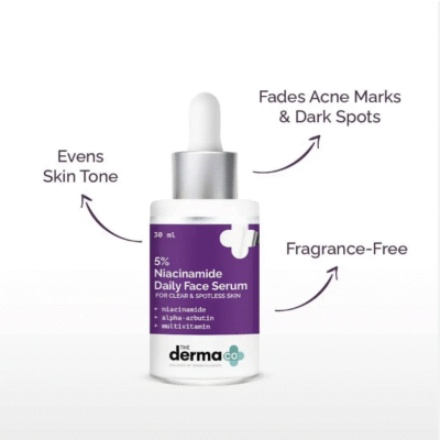 The Derma Co 5% Niacinamide Daily Face Serum with Alpha Arbutin & Multivitamin for Clear & Spotless Skin - 30ml