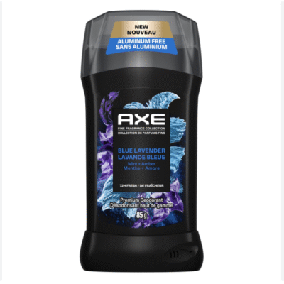 AXE Fine Fragrance Collection Deodorant Stick with 72H Freshness Blue Lavender with Mint + Amber Essential Oils Aluminum-Free, 85g - canada