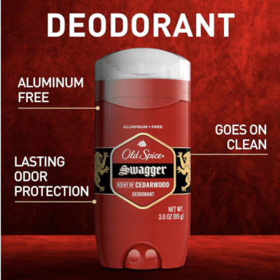 Old Spice Aluminum Free Deodorant for Men, 24/7 Odor Protection, 24/7 Freshness & Lasting Scent, Swagger with Cedarwood Scent