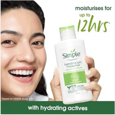 Simple Kind To Skin Hydrating Light Moisturiser Lotion 125ml | For All Day-Long Hydration | For All Skin types