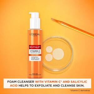 Loreal Paris - Revitalift Vitamin C & Salicylic Acid Facial Cleanser - Pore-Minimizing & Brightening Cleanser - 150ml - Canada