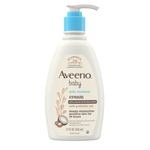 Aveeno Baby Daily Moisturizing Cream, Lightly Scented, Shea Butter, Coconut Oil, Prebiotic Oat, Hypoallergenic, 354-mL