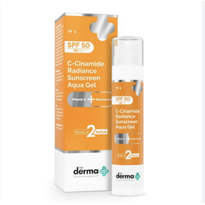 The Derma Co C-Cinamide Sunscreen Aqua Gel SPF 50 PA++++ | With Vitamin C & Niacinamide
