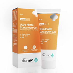 The Derma Co Ultra Matte Sunscreen Gel with SPF 60|Prevents Sun Damage|For all skin type, 50 g