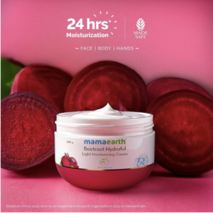 MAMAEARTH Beetroot Hydraful Light Moisturizing Cream with Beetroot & Hyaluronic Acid for Pink Glow 200g