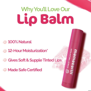 Mamaearth Nourishing Tinted Lip Balm with Vitamin E and Raspberry for 12H Moisturization