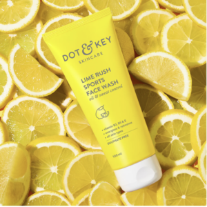 DOT & KEY Lime Rush Sports Face Wash Deep Cleans Oil, Sweat & Dirt For Refreshingly Clean & Oil Free Skin For All Skin Types Sulphate Free & Non Drying Facewash Active Sports Friendly 100Ml