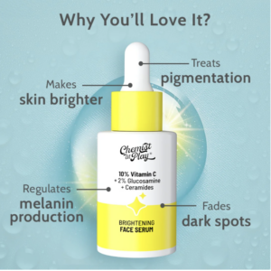 Chemist At Play 10% Vitamin C Face Serum |Brightens Skin |Treats Dark Spots & Hyperpigmentation (30ml)  - India