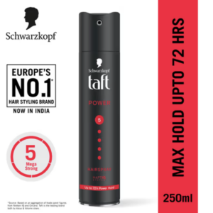 Schwarzkopf TAFT Power Hair Spray With Caffeine Formula For Strengthening Hold 5, Upto 72 Hrs