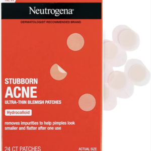Neutrogena Stubborn Acne Ultra-Thin Blemish Dots, Pimple Patches for Face, Acne Patches, Ultra-Thin Hydrocolloid Facial Stickers, Overnight Use, Suitable for All Skin Types, 24 Count
