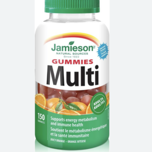 Jamieson Multivitamin Gummies for Adults Juicy Orange Flavour, Supports Immunity, Energy and Overall Health. With Zinc, Vitamin D3, and Biotin, Vegetarian, Non-GMO, No Gluten, Artificial Colo