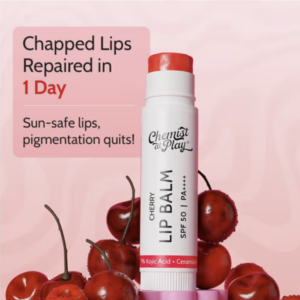 Chemist At Play Cherry Lip Balm SPF 50 Brightens & Repairs Chapped Lips 24HR Moisture