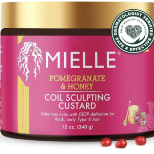 Mielle Organics Pomegranate & Honey Curl Cream - Coil & Curl Defining Hair Cream for Type 4 Hair - Hydrates, Controls Frizz, Conditions & Adds Shine