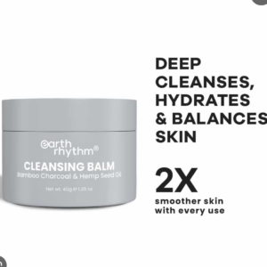 Earth Rhythm Cleansing Balm with Bamboo Charcoal & Hemp Seed Oil, Deep Cleanses and Hydrates