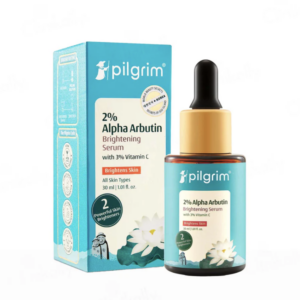 PILGRIM Korean 2% Alpha Arbutin & 3% Vitamin C Brightening Face Serum for glowing skin| Alpha arbutin face serum|All skin types | Men & Women| Korean Skin Care| Vegan & Cruelty-free | 30ml