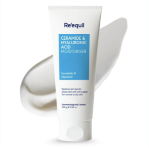 RE' EQUIL Ceramide & Hyaluronic Acid Moisturiser | Moisturizer For Face | Barrier Repair Cream | Long Lasting Hydration | Suitable For Normal To Dry Skin | 100G