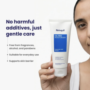 Re'equil Oil Free Moisturizer Cream With Hyaluronic Acid & Betaine | Lightweight Moisturizer For Oily/Combination Skin | 100gm