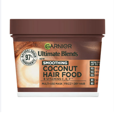Garnier Ultimate Blends Smoothing Hair Food Coconut & Macadamia Hair Mask 400ml - CANADA