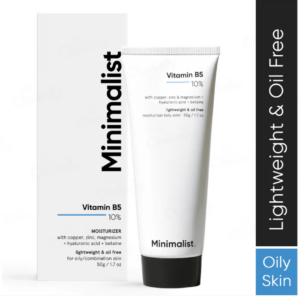 Minimalist Oily Skin Moisturizer for Face | 10% Vitamin B5 | Oil Free Fast Absorbing Lightweight Face Moisturizer Gel | For Women & Men | 1.7 Oz / 50 gm