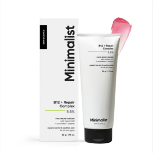 Minimalist Barrier Repair Face Moisturizer with Vitamin B12 Complex 5.5% with Ceramides for All Skin Types | Strengthens Skin Barrier, Boosts Hydration, Soothing, Lightweight Gel Texture | 50