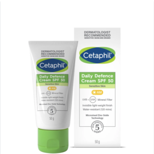 Cetaphil Daily Defence Cream SPF50 with UVA/UVB Filters for Sensitive Skin 50g - UK