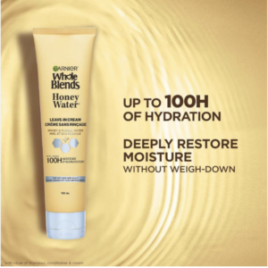 Garnier Whole Blends Honey Water Leave-in Cream, for Dry Hair and Scalp, Honey Water & Floral Nectar, Moisture Lock Cream, No Weigh-Down, Frizz Control, Silicone-Free and Cruelty free, 150 ml
