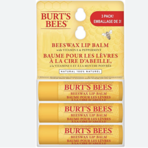 Burt's Bees 100% Natural Origin Moisturizing Lip Balm for Dry Chapped Lips, Get Soft and Hydrated Lips - Pack of 3 - Original Beeswax with Vitamin E & Peppermint Oil for Lip Repair